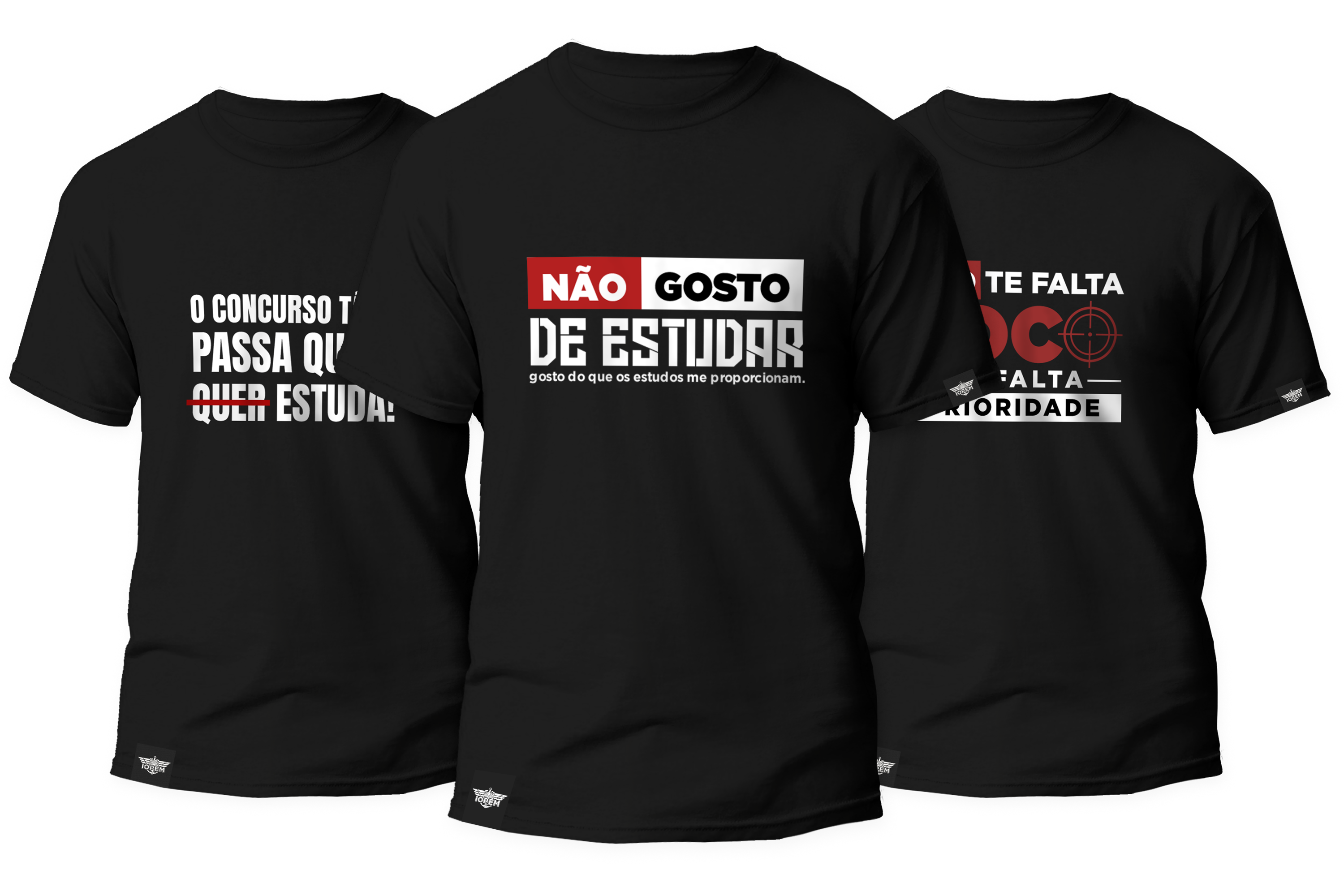 Kit 3 Camisetas Frases IOPEM